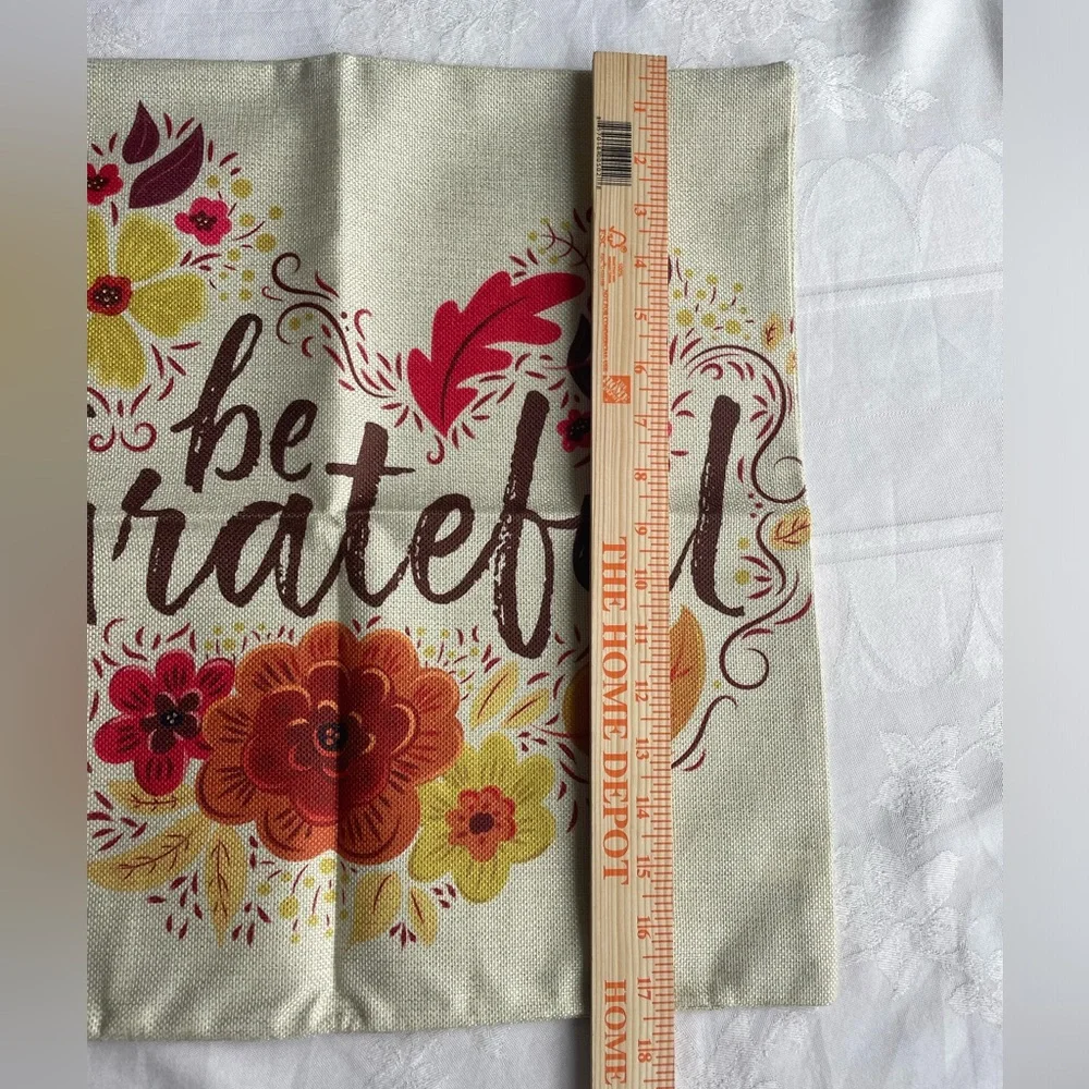 Fall Autumn Be Grateful Give Thanks Throw Pillow Covers 17.5x17.5 Set of 2